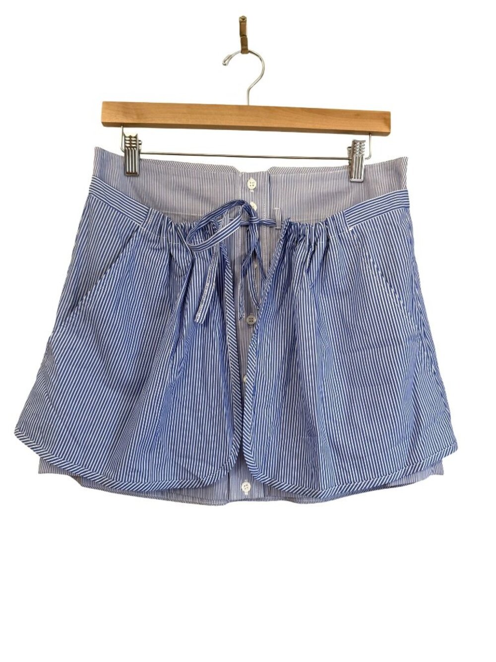 NWT Thakoon Blue Striped Multilayer Preppy Button Mini Skirt Size US 4 [jb]